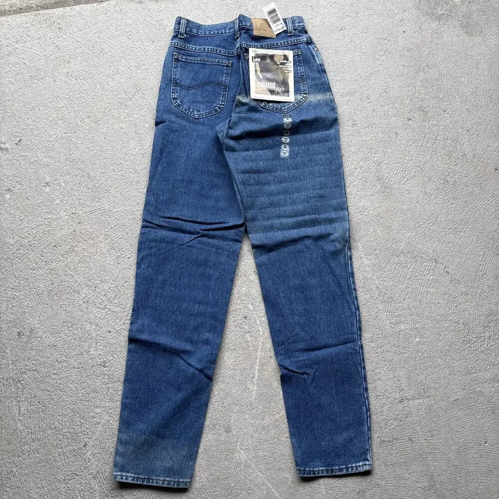 Deadstock LEE Women’s Mom Jeans Light Wash Denim Sz 9 L Vintage Relaxed Fit 300